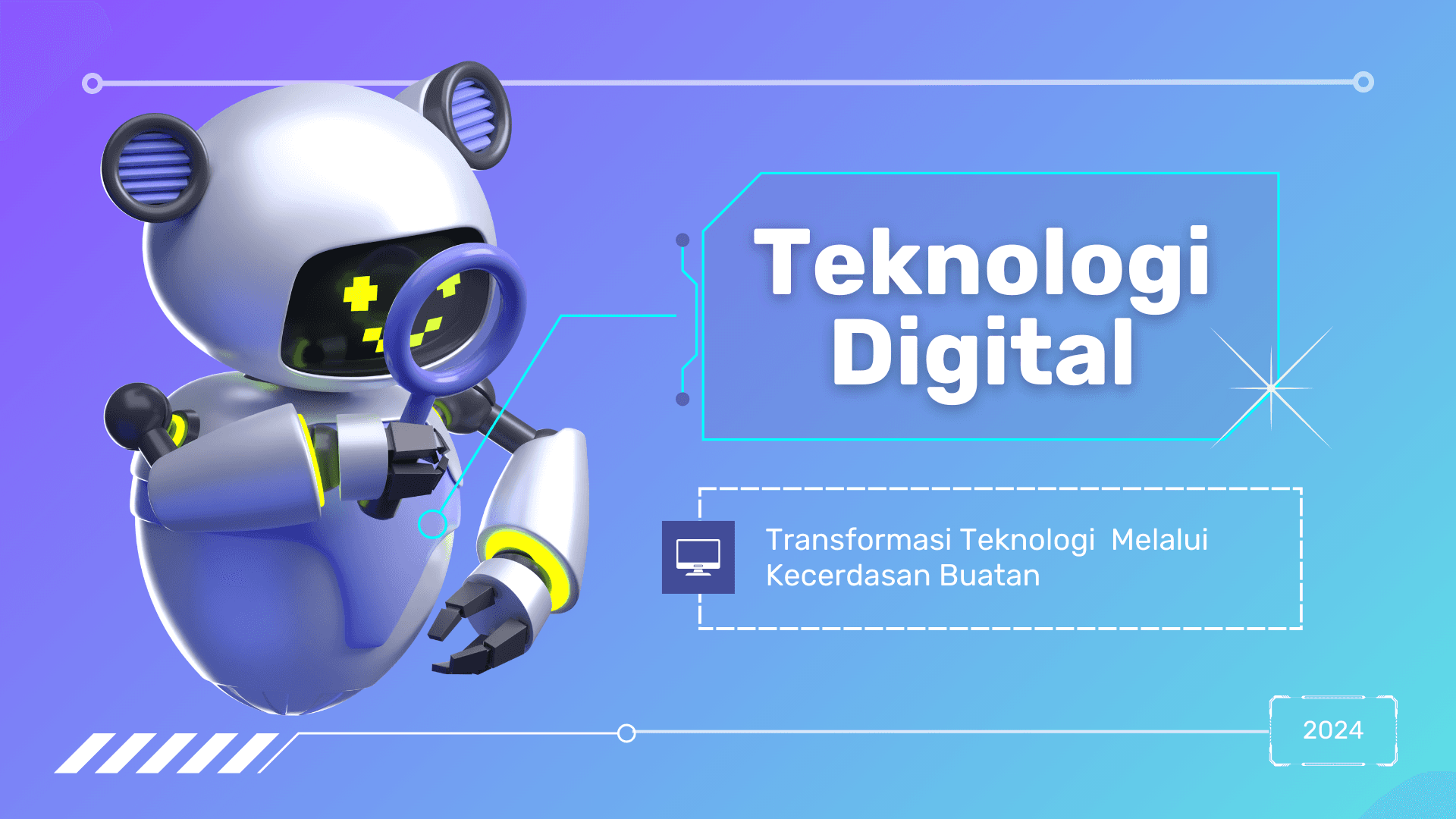 Ilustrasi sebuah transformasi teknologi digital kecerdasan buatan